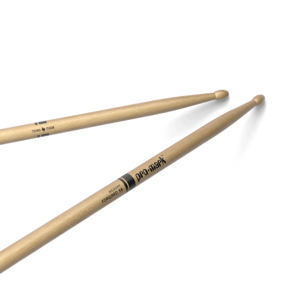 Promark TX5BW Classic Forward 5B Hickory Pair of Drumstick, Oval Wood Tip