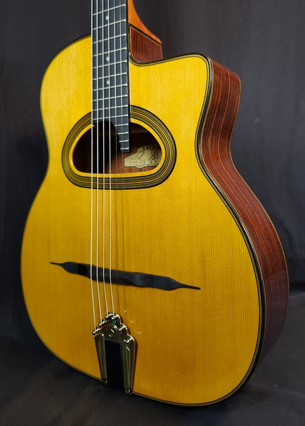 Gitane D-500 D Hole MacCaferri-Style Professional Gypsy Jazz Guitar, Solid Sitka Spruce Top, W/Protour Gig Bag