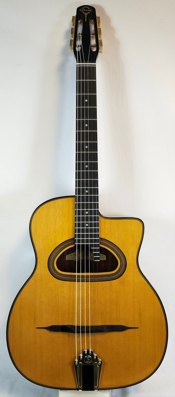 Gitane D-500 D Hole MacCaferri-Style Professional Gypsy Jazz Guitar, Solid Sitka Spruce Top, W/Protour Gig Bag