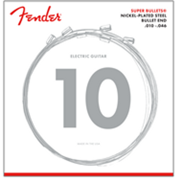Fender 3250R Super Bullet Electric Guitar Strings, Nickel Plated Steel, Bullet End, Regular Gauge .010-.046