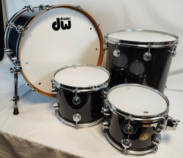 DW Collector’s Series Cherry/Gum Jazz Series – Black Ice Finish with Chrome Hardware