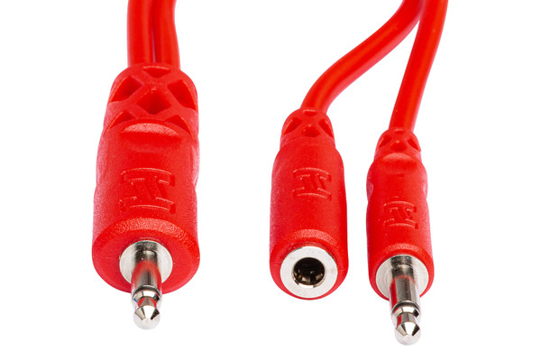 Hopscotch Patch Cables 3.5 mm TS with 3.5 mm TSF Pigtail to 3.5 mm TS, 6 Inches