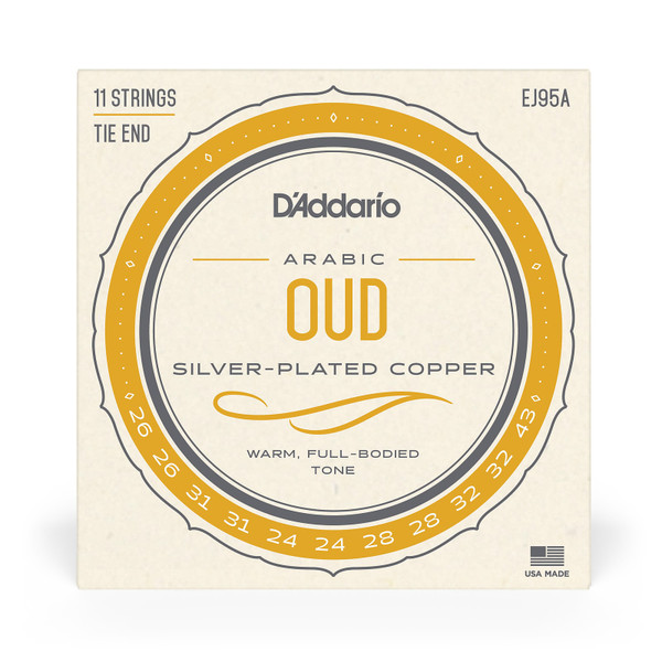 D'Addario EJ95A Set of Arabic Oud Strings Silver On Nylon 11 Strings