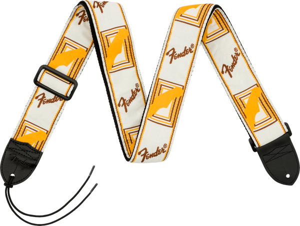 2" Guitar Strap, with Monogram, White, Brown & Yellow 099-0683-000