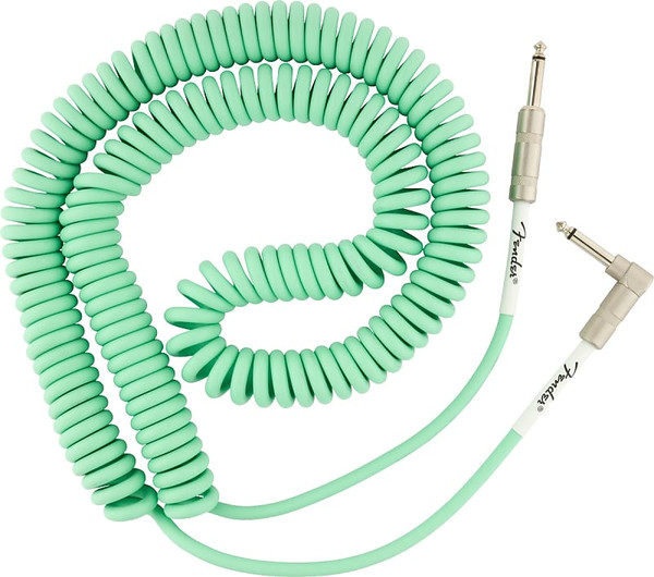 Fender Original Series Coil Instrument Cable Straight-Angle - 30 Ft - Surf Green