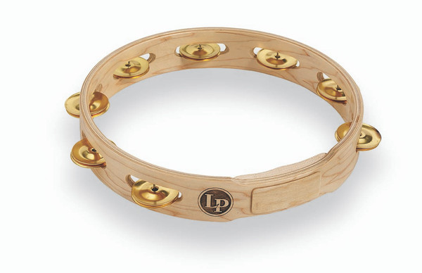 Latin Percussion  LP381-B Accent 10" Single Row Wood Tambourine with Brass Jingles