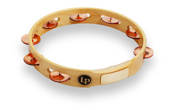 Latin Percussion LP381-C Accent 10" Single Row Wood Tambourine with Copper Jingles