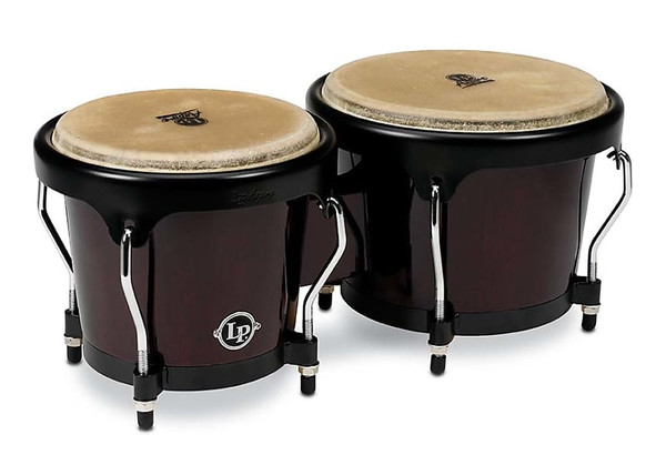 Latin Percussion LPA601-DW Aspire Series 6-3/4-inch and 8-inch Bongo Set - Dark Wood