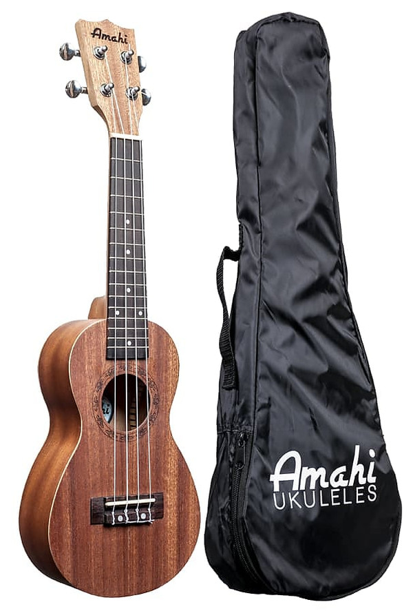 Amahi UK150W Select Mahogany, Peanut Shape, Soprano  UkuleleW/Bag
