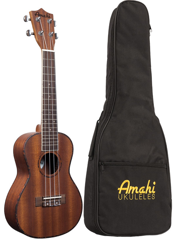 Amahi UK220C Concert Mahogany Ukulele with Padded Gig Bag