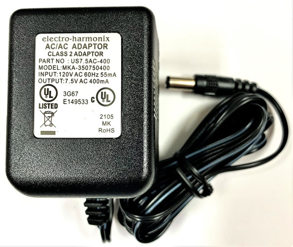 Electro Harmonix US7.5AC-400 Power Adapter 7.5 Volt AC 400mA