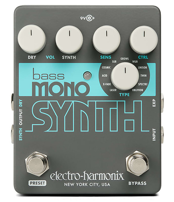 Electro Harmonix Bass Mono Synth Bass Monophonic Synthesizer Pedal, 9.6DC-200 PSU included
