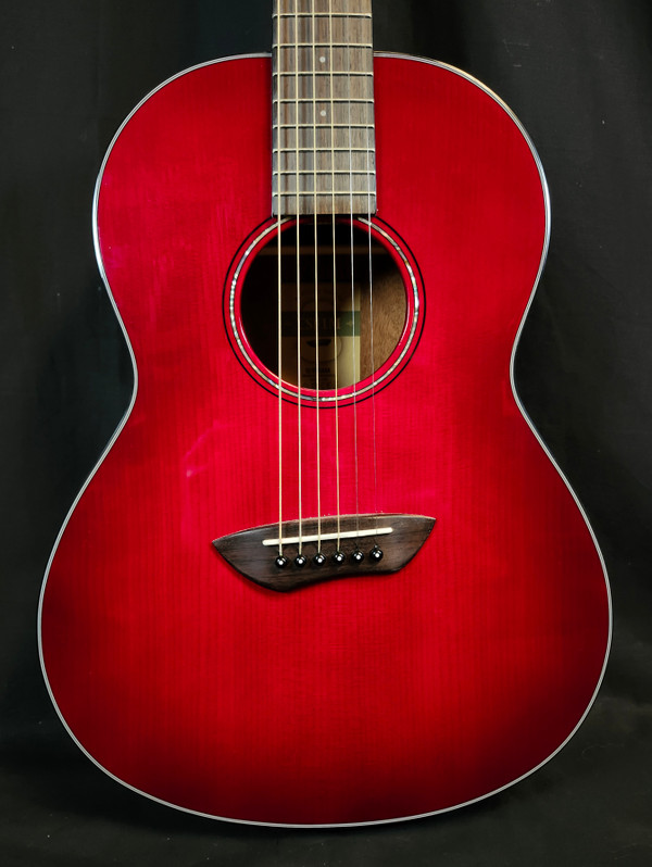 Yamaha CSF Series Parlor Guitar, Solid Spruce Top, Undersaddle Pickup, Crimson Red Burst, W/Bag CSF1M