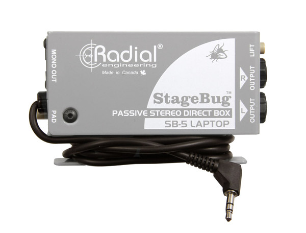 Radial StageBug SB-5 Compact Passive Stereo DI Direct Box for Laptops & Mobile Devices