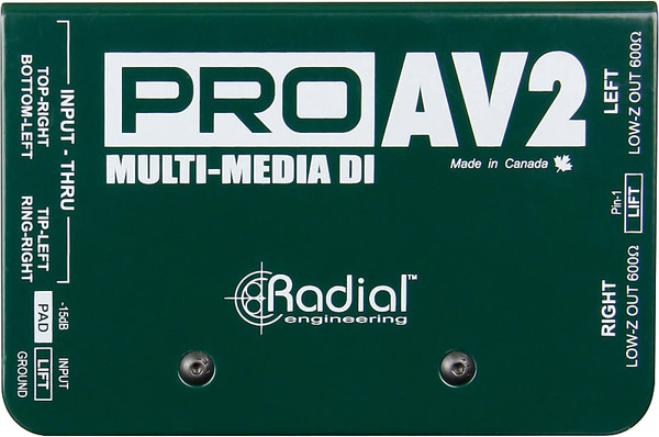 Radial ProAV2 Passive DI for AV, 2-Channels with RCA, 3.5mm and XLR Inputs