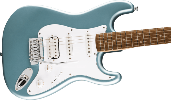Squier Affinity Series™ Stratocaster® Junior HSS, Laurel Fingerboard, White Pickguard, Ice Blue Metallic