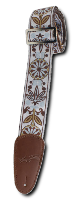 Henry Heller HJQ2DX-40 Vintage Jacquard 2 In. Guitar Strap With Premium Leather Ends