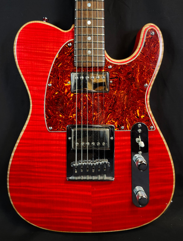 Roomian Guitars Custom Tele, Flame top HH  Electric Guitar W/ HSC
