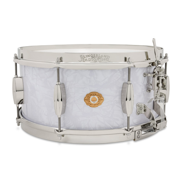 Slingerland Gene Krupa Limited Edition Radio King Snare Drum, 6.5" X 14", White Marine Pearl