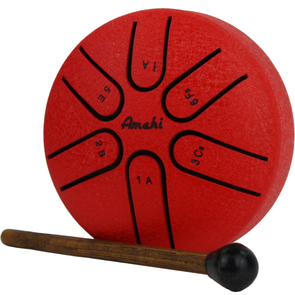 Amahi KLG3RD Steel Tongue Drum, 3 inch Red