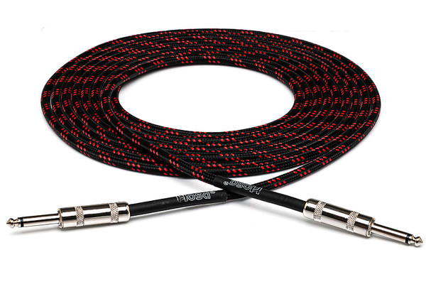 Hosa 3GT-18C5 Guitar Cable Cloth Black and  Red 18ft