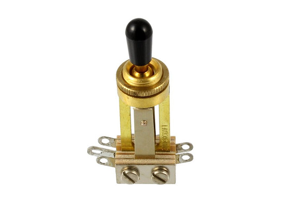 Switchcraft Short Gold Straight Toggle Switch, With Knob.