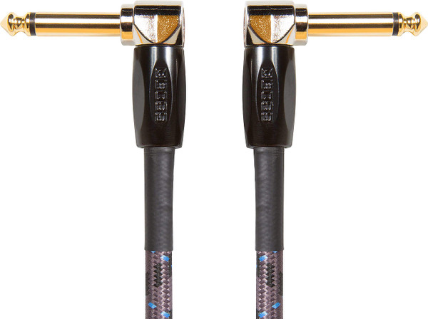 Boss Effect Patch Cable Right-angle 1/4-inch Connectors, 6-inch