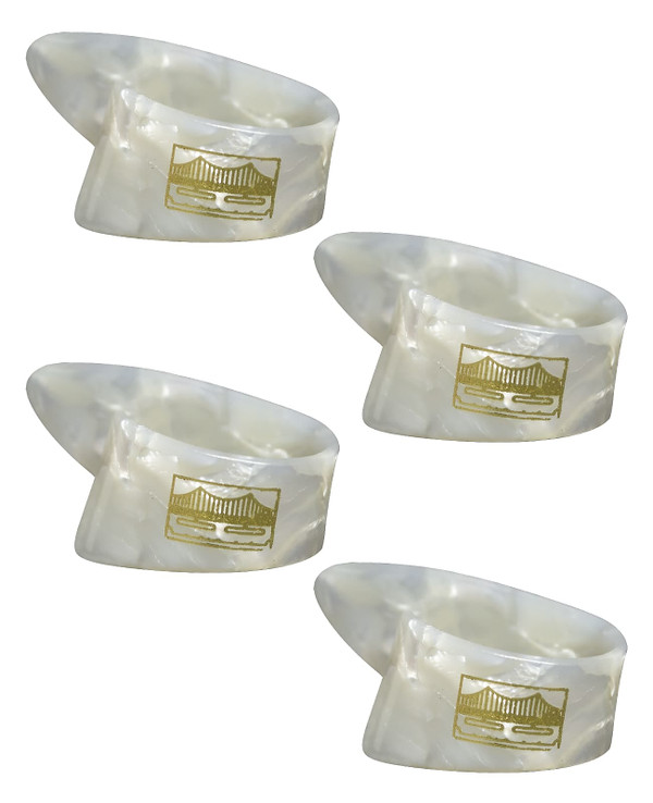 Goldengate 4 Pack of GP-5 White Pearloid Nitrocellulose Medium Thumbpick