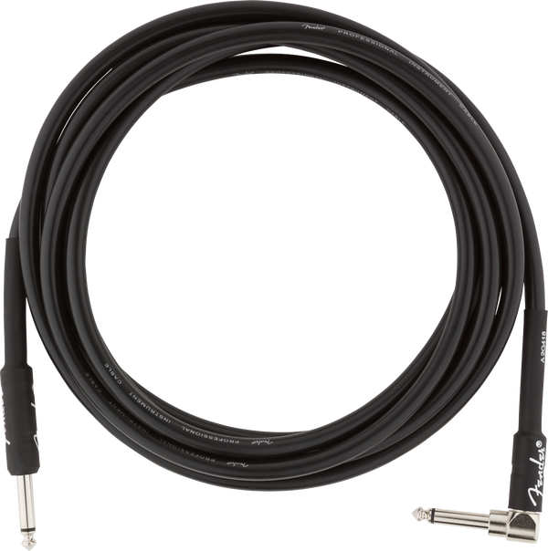 Fender Professional Series Instrument Cable, Straight-angle, 10', Black