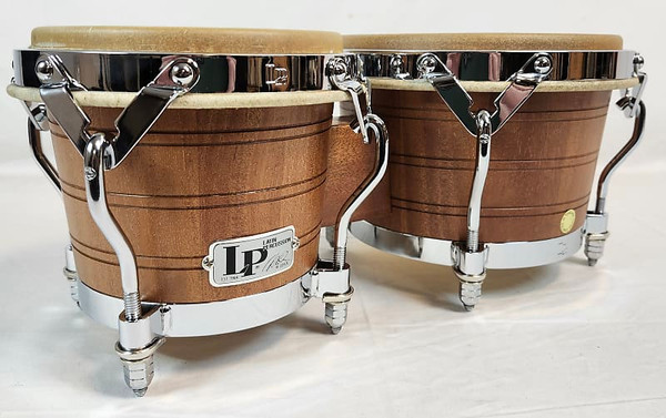 Latin Percussion LP1964 Original Mahogany Wood Shell Bongo Drum, Chrome Hardware