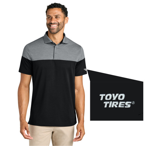 A black and grey polo