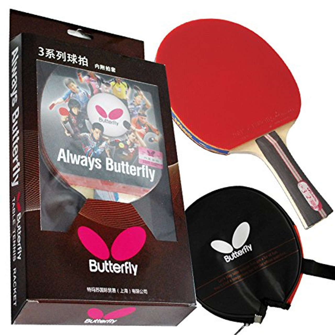 Butterfly 302 Shakehand Table Tennis Racket W/Case | BilliardWholesale