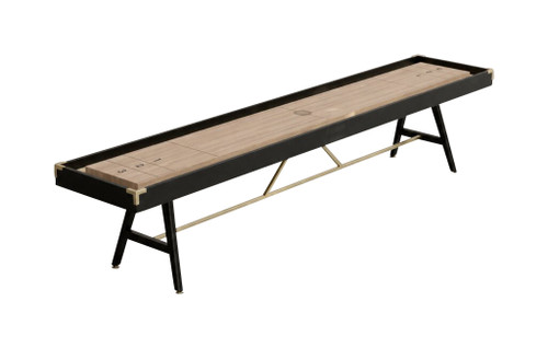 District Mills 22' Black &amp; Tan Shuffleboard Table