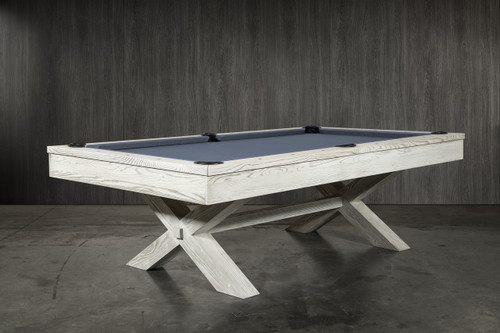 CrissyCross Slate Pool table in Whitewash finish