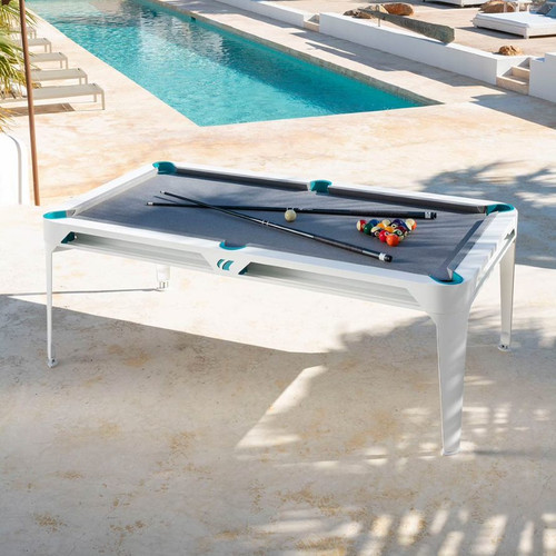 Cornilleau Hyphen Outdoor 7ft Pool table with dining top - Polar White Frame