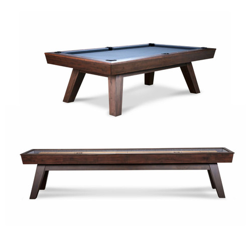 George Pool Table & Shuffleboard Combo - Antique Coffee