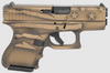 Glock 26 Gen3 Black/Coyote Battle Worn Flag Cerakote Glock 26 Gen3 Black/Coyote Battle Worn Flag Cerakote