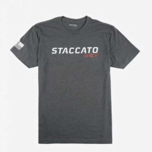 Staccato Wordmark Logo Large Heathered Gray Tee