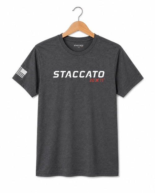 Staccato Wordmark Logo XXL Heathered Gray Tee