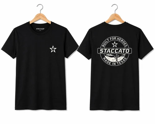 Staccato Desert Badge XL Black Tee