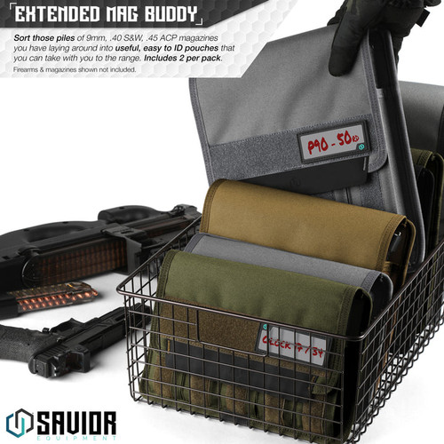 Savior Equipment Mag Buddy, Ext. Mag Pouch - 2pk GRAY