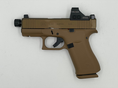 Glock 43x MOS w/407k, Threaded Barrel - FDE