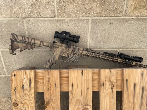 USED PSA PA-15 16" 5.56 Tan Camo w/ Prism Optic & Light