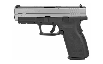Springfield, XD9, Striker Fired, Semi-automatic, Polymer Frame Pistol, Full Size, 9MM, 4" Barrel, Melonite Finish, Stainless Slide, Black Frame, Fixed Sights, 10 Rounds, 2 Magazines