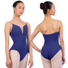 Nikolay Grishko DA1930MPN Charlotte Camisole Leotard with Tan Straps - Light Navy