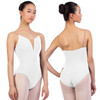 Nikolay Grishko DA1930MPN Charlotte Camisole Leotard with Tan Straps - White