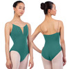 Nikolay Grishko DA1930MPN Charlotte Camisole Leotard with Tan Straps - Malachite