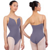 Nikolay Grishko DA1930MPN Charlotte Camisole Leotard with Tan Straps - Mother of Pearl