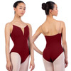 Nikolay Grishko DA1930MPN Charlotte Camisole Leotard with Tan Straps - Bordeaux