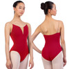 Nikolay Grishko DA1930MPN Charlotte Camisole Leotard with Tan Straps - Red